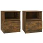 Nightstands 2 pcs engineered wood smoked oak 40x40x50 cm by vidaXL, Nightstands - Ref: Foro24-815817, Price: 68,09 €, Discoun...