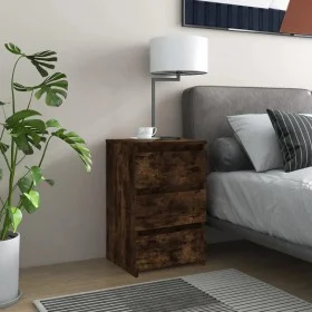 Bedside table 2 units smoked oak plywood 40x35x62.5cm by vidaXL, Nightstands - Ref: Foro24-815172, Price: 94,90 €, Discount: %