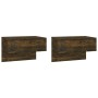 Mesita de noche de pared 2 unidades color roble ahumado de vidaXL, Mesitas de noche - Ref: Foro24-816941, Precio: 61,36 €, De...