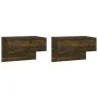 Mesita de noche de pared 2 unidades color roble ahumado de vidaXL, Mesitas de noche - Ref: Foro24-816941, Precio: 60,68 €, De...