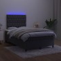 Cama box spring con colchón y LED terciopelo negro 120x190 cm