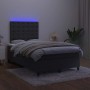 Cama box spring con colchón y LED terciopelo negro 120x190 cm