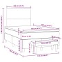 Cama box spring con colchón tela gris oscuro 120x190 cm