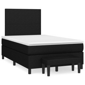 Cama box spring con colchón tela negro 120x190 cm Cama box spring con colchón tela negro 120x190 cm