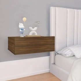 Floating bedside table 2 pcs brown oak wood 40x30x15cm by vidaXL, Nightstands - Ref: Foro24-815287, Price: 54,52 €, Discount: %