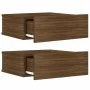 Floating bedside table 2 pcs brown oak wood 40x30x15cm by vidaXL, Nightstands - Ref: Foro24-815287, Price: 54,52 €, Discount: %