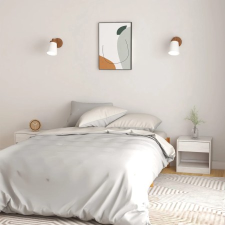 Nachttische 2 Stück aus massivem weißem Kiefernholz 40x31x40 cm von vidaXL, Nachttische - Ref: Foro24-808066, Preis: 79,17 €,...