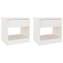 Nachttische 2 Stück aus massivem weißem Kiefernholz 40x31x40 cm von vidaXL, Nachttische - Ref: Foro24-808066, Preis: 79,17 €,...