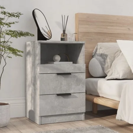 Mesita de noche madera contrachapada gris hormigón de vidaXL, Mesitas de noche - Ref: Foro24-811240, Precio: 55,12 €, Descuen...