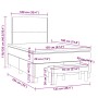 Cama box spring con colchón tela gris oscuro 120x190 cm