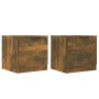 Mesitas de noche 2 unidades color roble ahumado 40x39x40 cm de vidaXL, Mesitas de noche - Ref: Foro24-817028, Precio: 41,50 €...