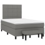 Cama box spring con colchón tela gris oscuro 120x190 cm