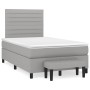 Cama box spring con colchón tela gris claro 120x190 cm
