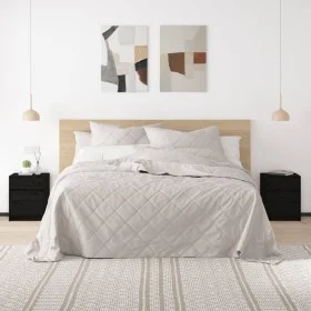 Nachttische 2 Stück aus massivem schwarzem Kiefernholz 40x31x50 cm von vidaXL, Nachttische - Ref: Foro24-808132, Preis: 73,19...