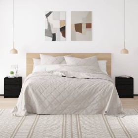 Nachttische 2 Stück aus massivem schwarzem Kiefernholz 40x31x50 cm von vidaXL, Nachttische - Ref: Foro24-808132, Preis: 73,94...