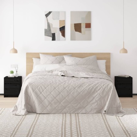 Mesitas de noche 2 uds madera maciza pino negro 40x31x50 cm de vidaXL, Mesitas de noche - Ref: Foro24-808132, Precio: 73,89 €...