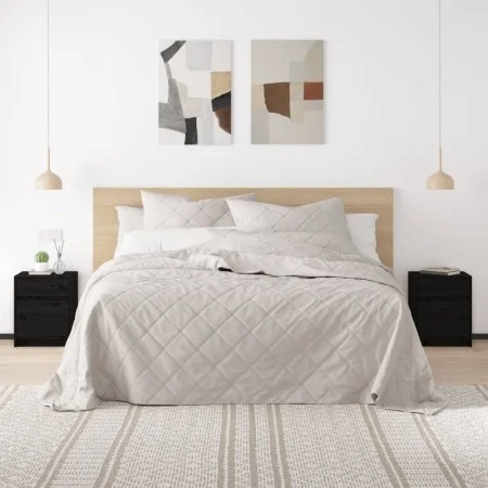 Nachttische 2 Stück aus massivem schwarzem Kiefernholz 40x31x50 cm von vidaXL, Nachttische - Ref: Foro24-808132, Preis: 73,18...