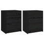 Mesitas de noche 2 uds madera maciza pino negro 40x31x50 cm de vidaXL, Mesitas de noche - Ref: Foro24-808132, Precio: 73,89 €...