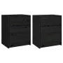 Nightstands 2 pcs solid black pine wood 40x31x50 cm by vidaXL, Nightstands - Ref: Foro24-808132, Price: 73,18 €, Discount: %