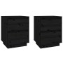 Bedside tables 2 pcs solid black pine wood 40x35x50 cm by vidaXL, Nightstands - Ref: Foro24-813324, Price: 88,73 €, Discount: %