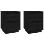 Bedside tables 2 pcs solid black pine wood 40x35x50 cm by vidaXL, Nightstands - Ref: Foro24-813324, Price: 104,29 €, Discount: %