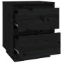 Nachttische 2 Stück aus massivem schwarzem Kiefernholz 40x35x50 cm von vidaXL, Nachttische - Ref: Foro24-813324, Preis: 104,2...