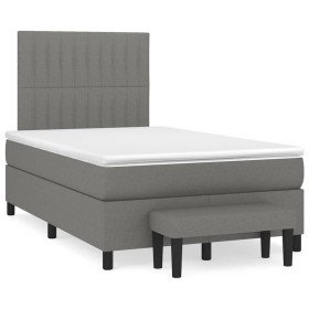 Cama box spring con colchón tela gris oscuro 120x190 cm en Camas y somieres | Comprar online en Foro24