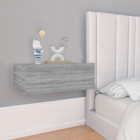 Mesita de noche flotante 2 uds madera gris Sonoma 40x30x15 cm de vidaXL, Mesitas de noche - Ref: Foro24-815285, Precio: 46,90...