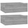 Mesita de noche flotante 2 uds madera gris Sonoma 40x30x15 cm de vidaXL, Mesitas de noche - Ref: Foro24-815285, Precio: 46,90...