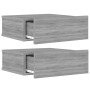 Mesita de noche flotante 2 uds madera gris Sonoma 40x30x15 cm de vidaXL, Mesitas de noche - Ref: Foro24-815285, Precio: 46,90...