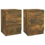 Mesitas de noche 2 uds contrachapado roble ahumado 38x35x56 cm de vidaXL, Mesitas de noche - Ref: Foro24-815322, Precio: 65,0...