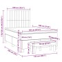 Cama box spring con colchón tela negro 120x190 cm