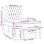 Cama box spring con colchón tela gris claro 120x190 cm