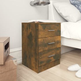 Mesita de noche madera contrachapada roble ahumado 38x35x56 cm de vidaXL, Mesitas de noche - Ref: Foro24-815321, Precio: 46,9...