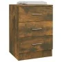 Mesita de noche madera contrachapada roble ahumado 38x35x56 cm de vidaXL, Mesitas de noche - Ref: Foro24-815321, Precio: 46,2...