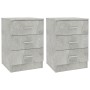 Bedside tables 2 units concrete gray chipboard 38x35x56cm by vidaXL, Nightstands - Ref: Foro24-800459, Price: 75,38 €, Discou...