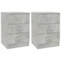 Bedside tables 2 units concrete gray chipboard 38x35x56cm by vidaXL, Nightstands - Ref: Foro24-800459, Price: 74,48 €, Discou...