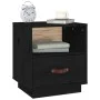 Mesita de noche madera maciza de pino negro 40x34x45 cm de vidaXL, Mesitas de noche - Ref: Foro24-818303, Precio: 41,72 €, De...