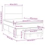 Cama box spring con colchón tela color crema 120x190 cm