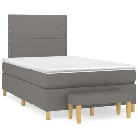 Cama box spring con colchón tela gris oscuro 120x190 cm en Camas y somieres | Comprar online en Foro24