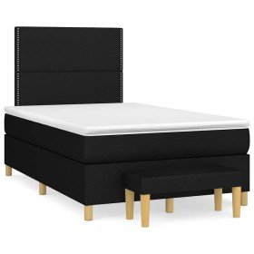 Cama box spring con colchón tela negro 120x190 cm en Camas y somieres | Comprar online en Foro24
