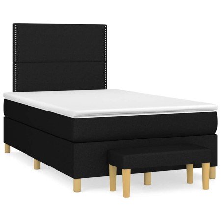 Cama box spring con colchón tela negro 120x190 cm en Camas y somieres | Comprar online en Foro24