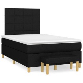 Cama box spring con colchón tela negro 120x190 cm Cama box spring con colchón tela negro 120x190 cm