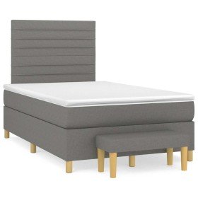 Cama box spring con colchón tela gris oscuro 120x190 cm en Camas y somieres | Comprar online en Foro24