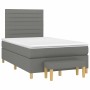 Cama box spring con colchón tela gris oscuro 120x190 cm