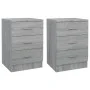 Mesitas de noche 2 uds madera gris Sonoma 38x35x56 cm de vidaXL, Mesitas de noche - Ref: Foro24-815324, Precio: 108,89 €, Des...