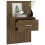 Mesita de noche de pared marrón roble de vidaXL, Mesitas de noche - Ref: Foro24-816956, Precio: 27,33 €, Descuento: %
