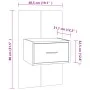 Mesita de noche de pared marrón roble de vidaXL, Mesitas de noche - Ref: Foro24-816956, Precio: 27,33 €, Descuento: %