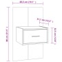 Oak brown wall bedside table by vidaXL, Nightstands - Ref: Foro24-816956, Price: 27,33 €, Discount: %