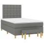 Cama box spring con colchón tela gris oscuro 120x190 cm